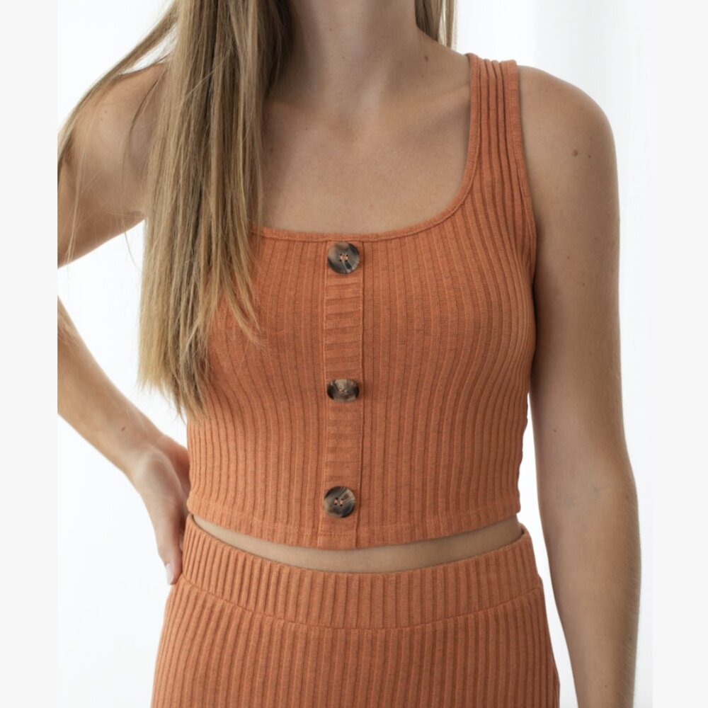 Project Social T BEFORE SUNSET Button Front Sweater Tank - Picture 4 of 14